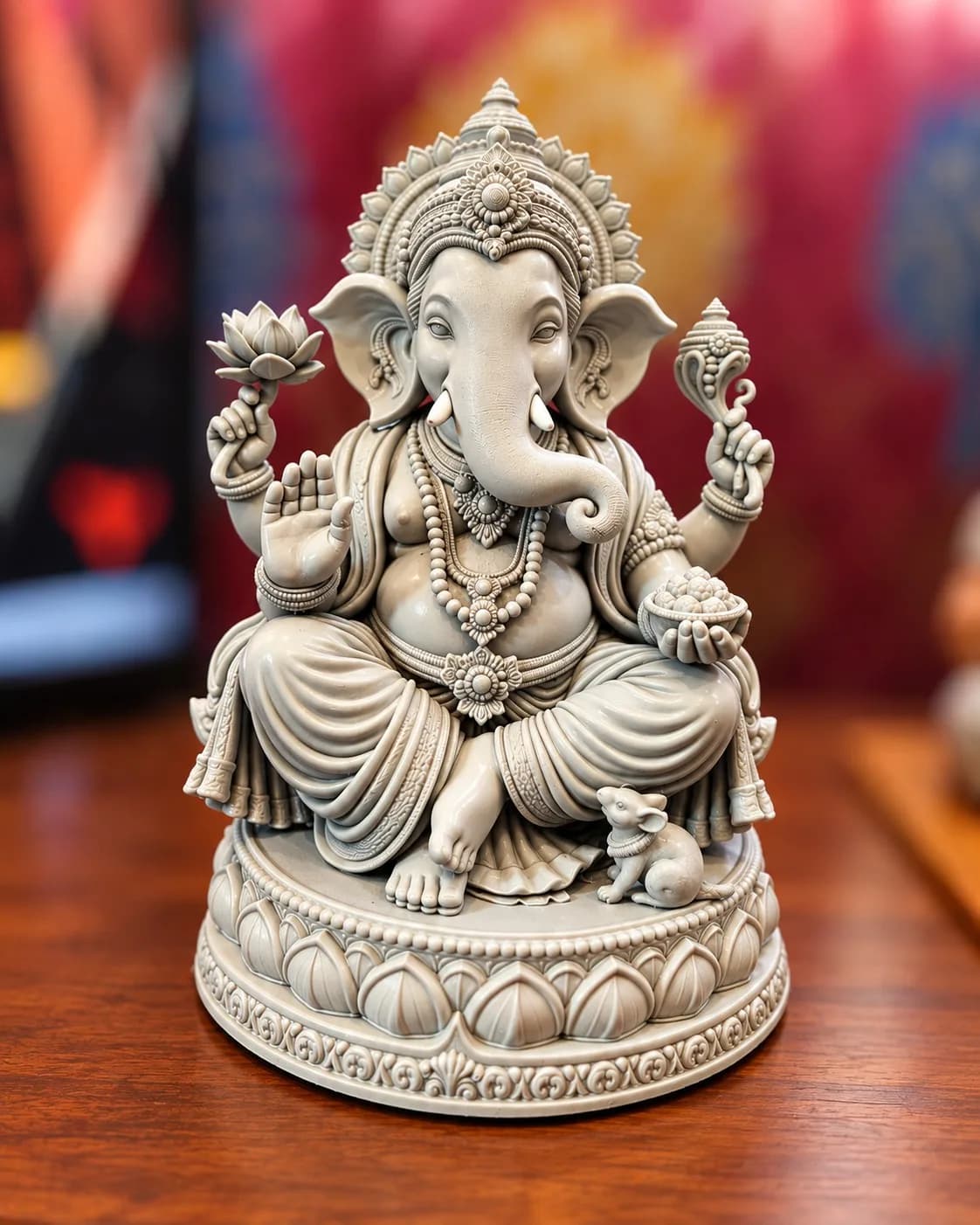 Lord Ganesha idol, pearl white